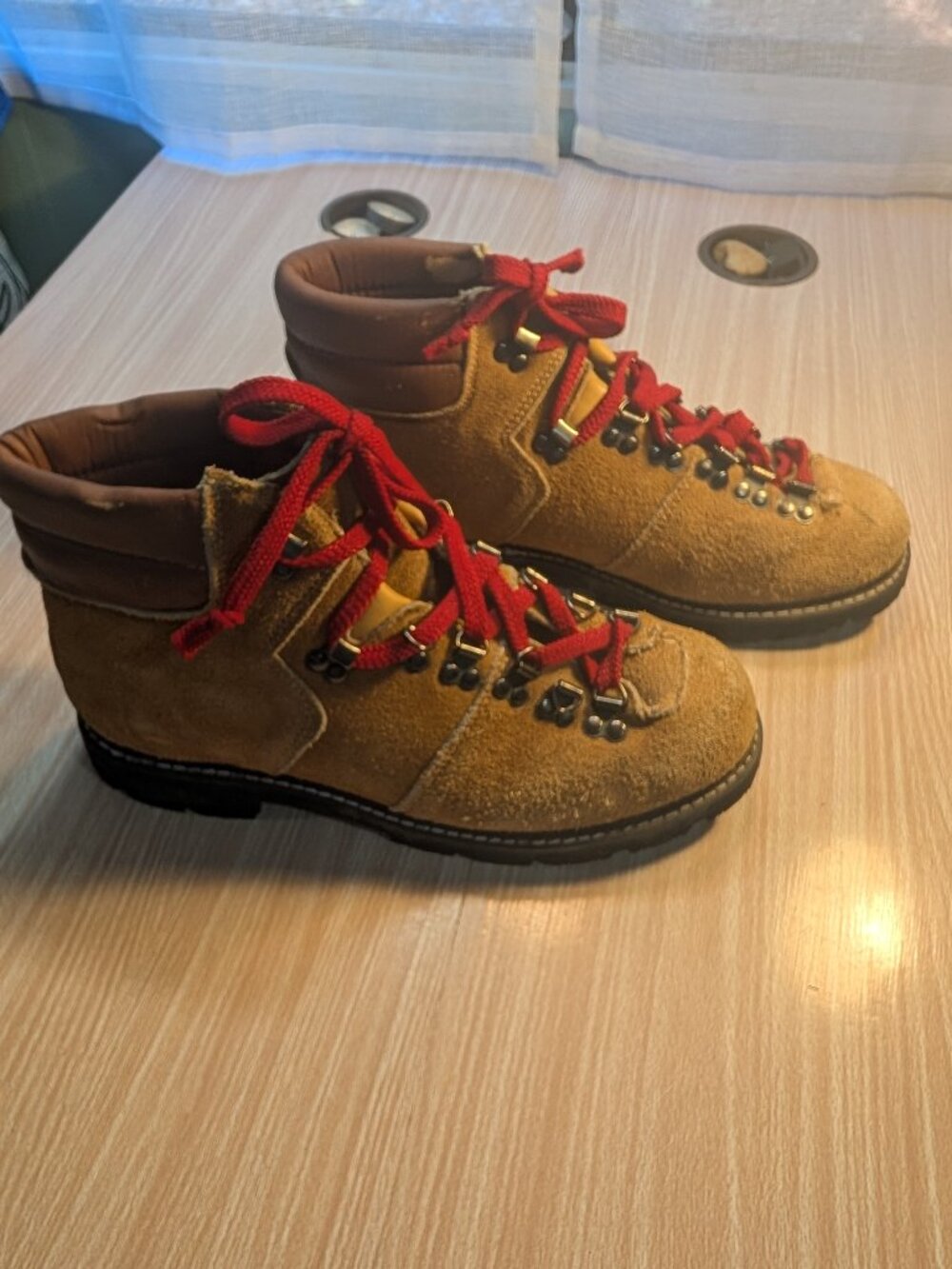 Vintage Men's Sears Montblanc Roughout Suede Hiking Mountaineering Boots S 10E